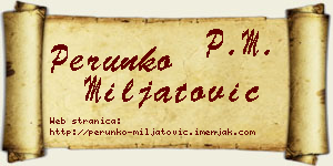 Perunko Miljatović vizit kartica